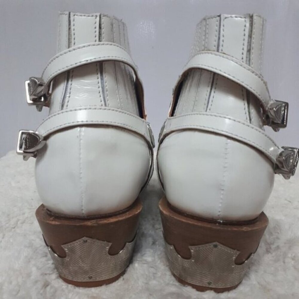 Toga Pulla White Harness Ankle Boots Western 37 - Picture 6 of 16